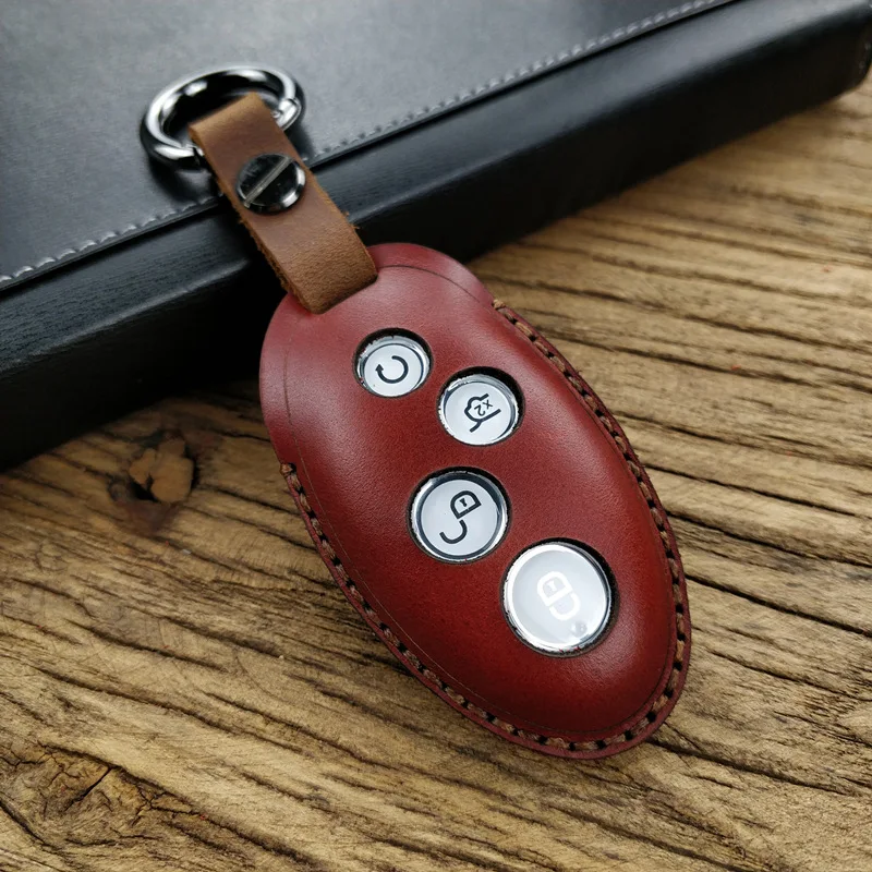 

Top Layer Leather Car Key Cover For Byd Song Yuan Qin Car Model Keypacks Car Key Case C2