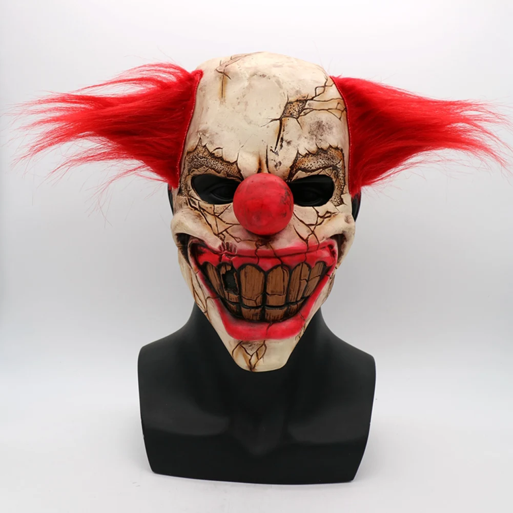 Хэллоуин тема Полное Лицо Латексная Маска страшная клоун жуткий злой игрушки для взрослых