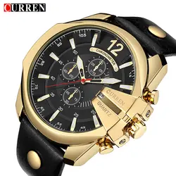 Relogio masculino Curren Золотой Для мужчин Часы 8176 Топ Элитный бренд человек кварцевые часы Золотой Часы Для мужчин часы наручные часы Drop