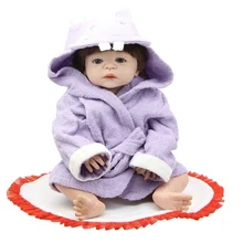 23” Full Silicone Vinyl Reborn Babies Doll Realistic Girl Doll Toy Babies Lifelike Newborn Baby Dolls Christmas Birthday Gift