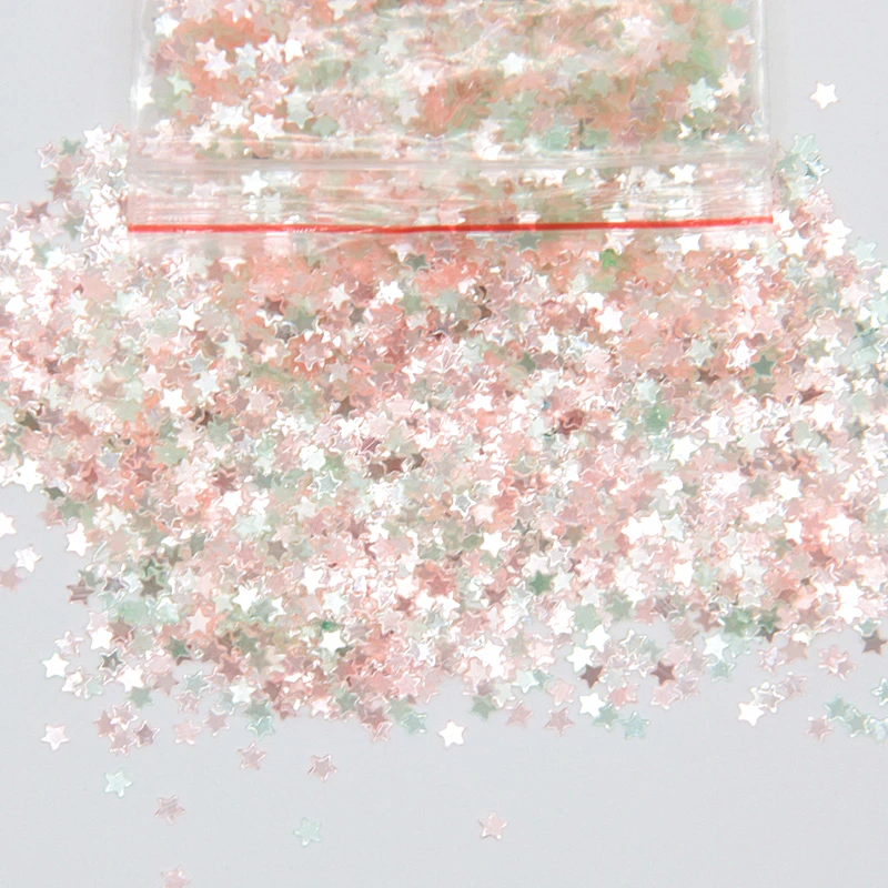 

Transparent Paillettes Light Pink Green Mix 3mm Ultra Thin Star PVC Loose Sequins Craft DIY Manicure Nail Art Decoration 20g