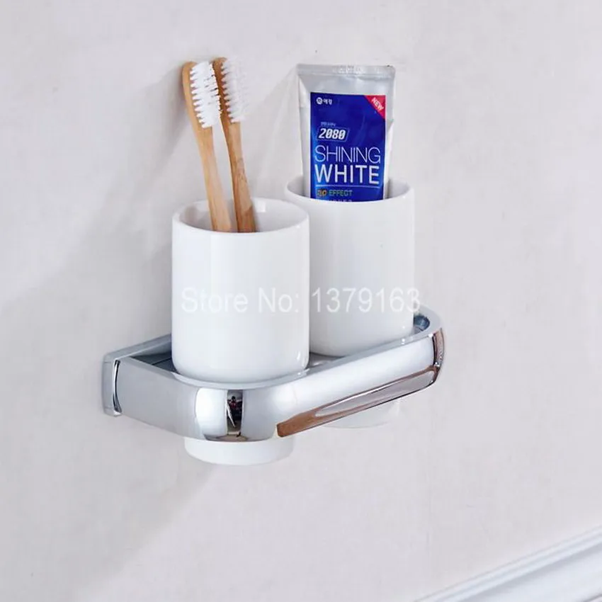 Bathroom Accessories Polished Chrome Br Bath Wall Mounted Bathroom Accessories Polished Chrome Br Bath Wall Mounted Toothbrush Holder Set White Double Ceramic Cups Aba836 In Cup Tumbler Holders From
