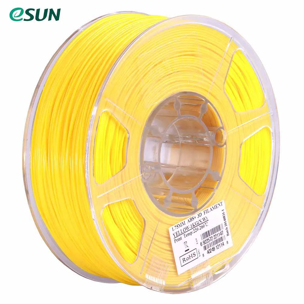 eSUN ABS+ 1.75mm ABS 3D Printer Filament 1kg Spool(2.2lbs) Consumables Material Refills Natural Black White Yellow Red - Цвет: Цвет: желтый