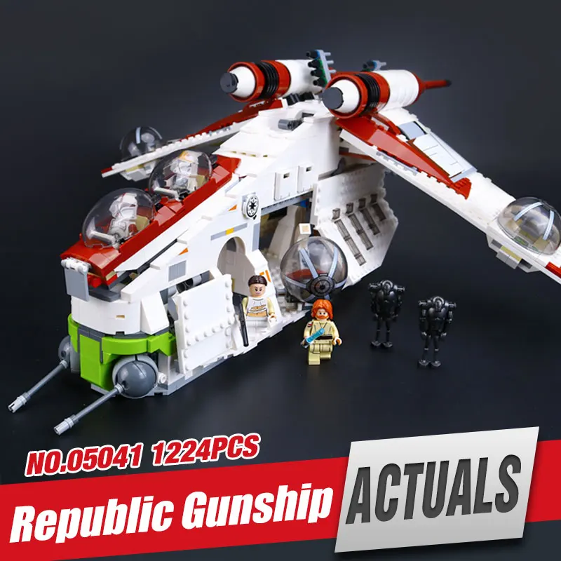 

LEPIN 05041 Stars Republic set Gunship Model Educational Building Kits Blocks Bricks Compatible wars Toy legoing 75021 as gift