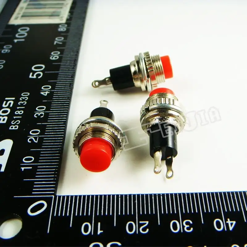 

DS-314 Button color Red 0.5A/250VAC OFF-ON 2Pin Non Self-locking Push Button Switch (Self reset switch) 100Pcs/lot