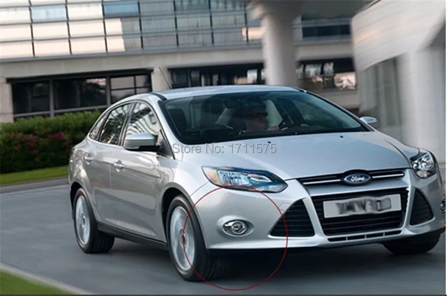 Пара 2 шт. Передняя противотуманная фара декоративная крышка для 2012 Ford Fox Гальваническая серебряная яркая передняя противотуманная фара рамка