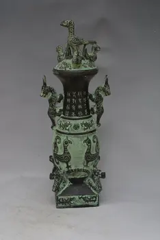 

Very rare han Dynasty bronze vase,Beautiful ornamentation,free shipping