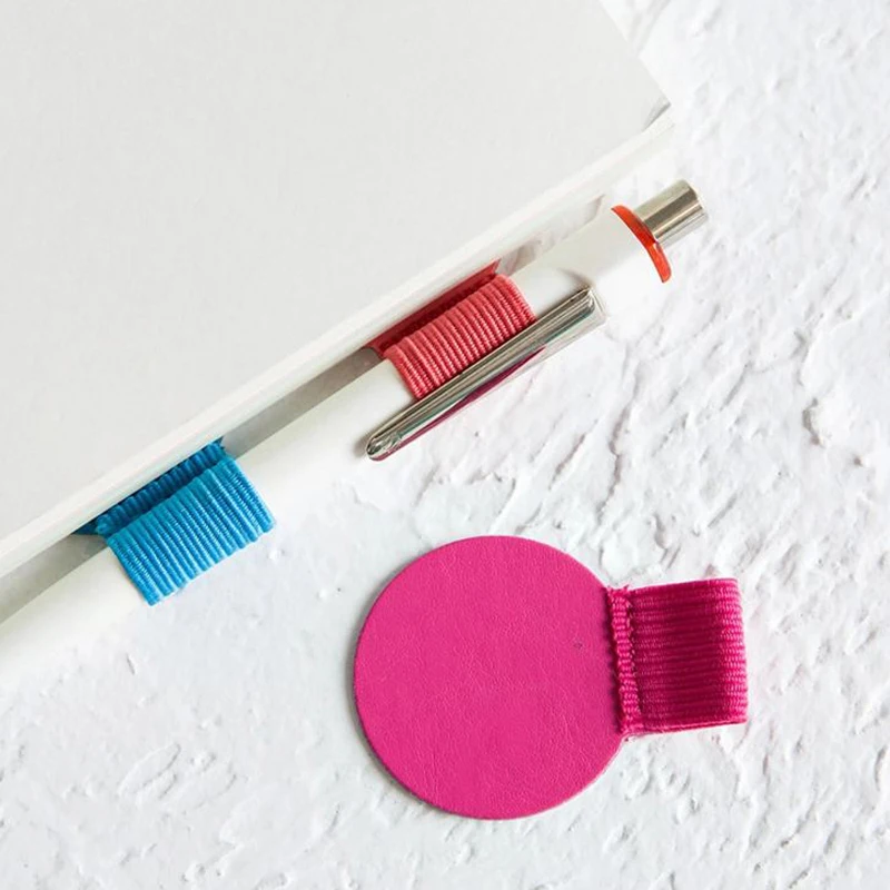 Pen Holder Self-adhesive for Notebooks Leather Pen Clip Pencil Elastic Loop Journals Clipboards Pen Holder 1Pc