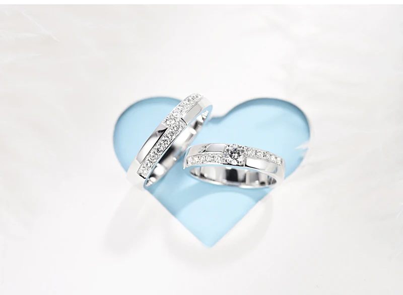 Обручальное кольцо AULEEZE 0,67 cttw с настоящим бриллиантом, одноцветные кольца для пар из белого золота 18 К, Двухрядное обручальное кольцо с бриллиантами для влюбленных