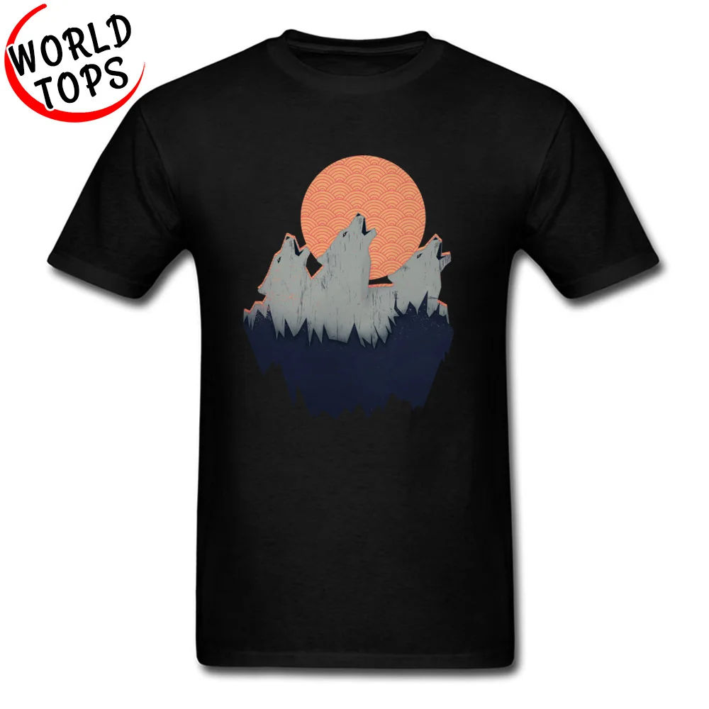 Howling Moon Custom ostern Day 100% Cotton Round Neck Men's Tops & Tees Cool Tee Shirts Slim Fit Short Sleeve T-shirts Howling Moon black