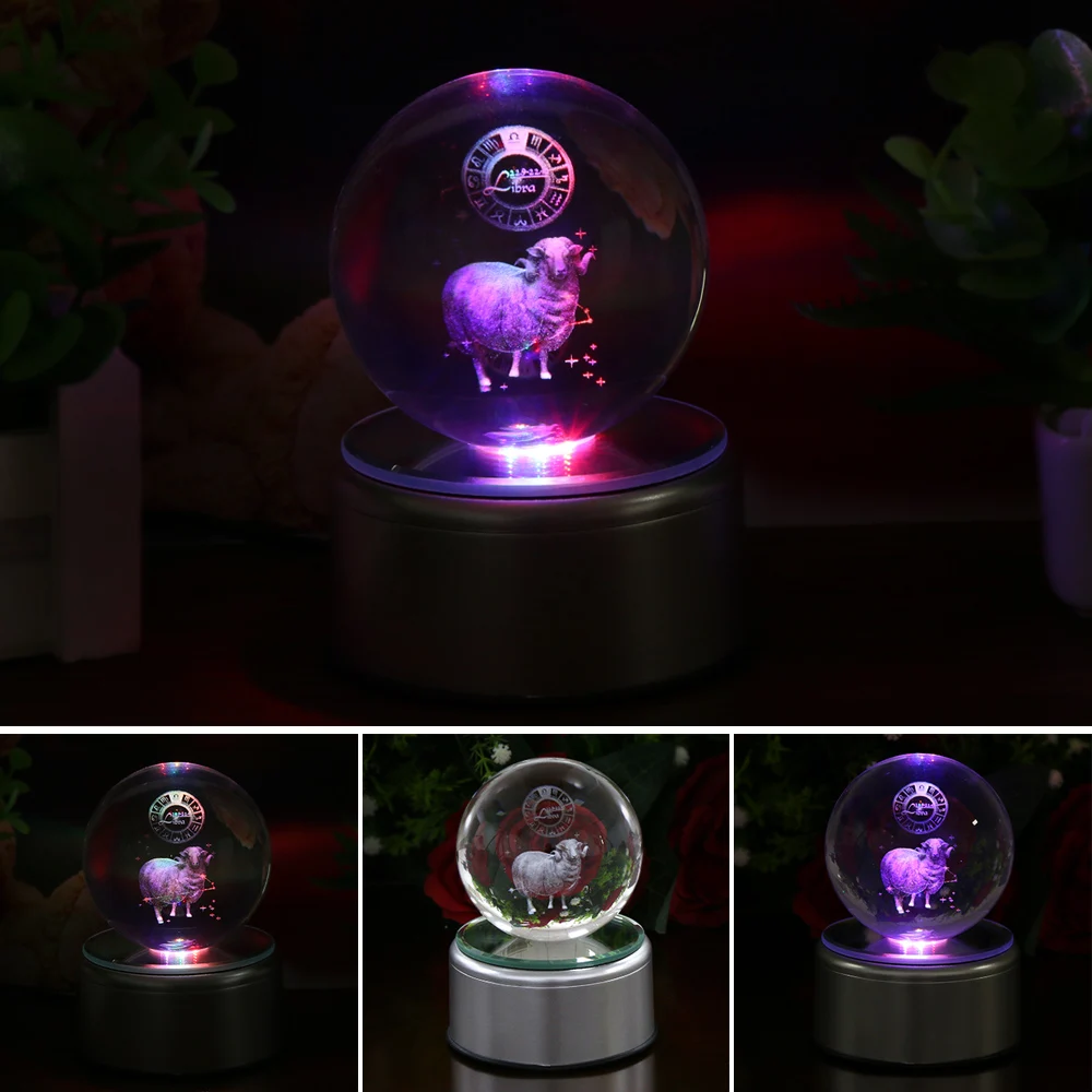 Хуэй Юань 12 Созвездия овна 8 см Кристалл Pokeballs Новые экзотические лампы 3D