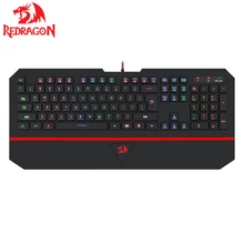 Teclado de juegos K502 Redragon Kaeyboard RGB retroiluminado con LED, iluminado, 104 teclas, Juegos de ordenador, reposabrazos de muñeca silencioso