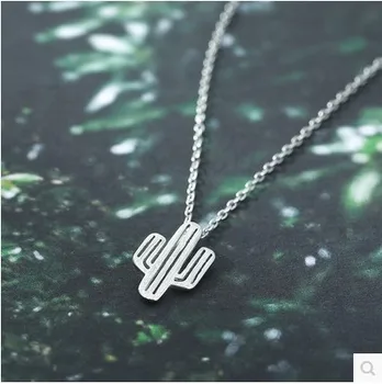

RYOUCUTE Boho Vintage Silver Color Jewelry Long Chain Korean Cactus Necklaces For Women Wedding Kolye Collares Bijoux
