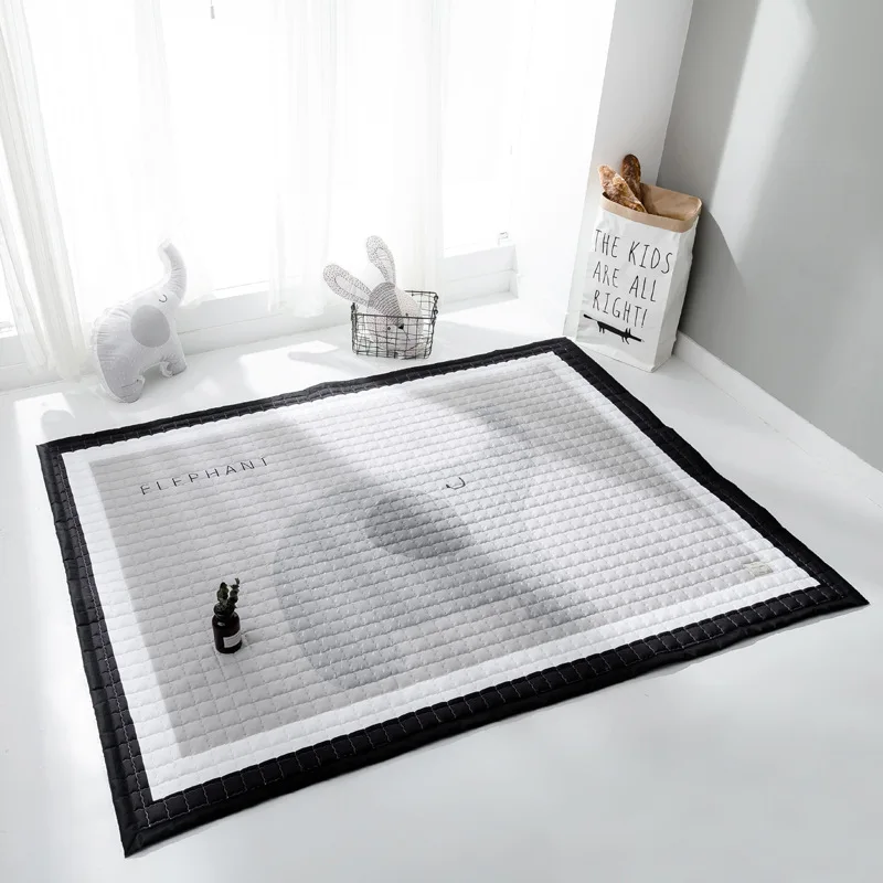 Новое поступление, ковер в скандинавском стиле с мультипликационным принтом, короткий плюшевый коврик, детский игровой коврик, коврик для ползания, коврик для йоги, нескользящий утепленный