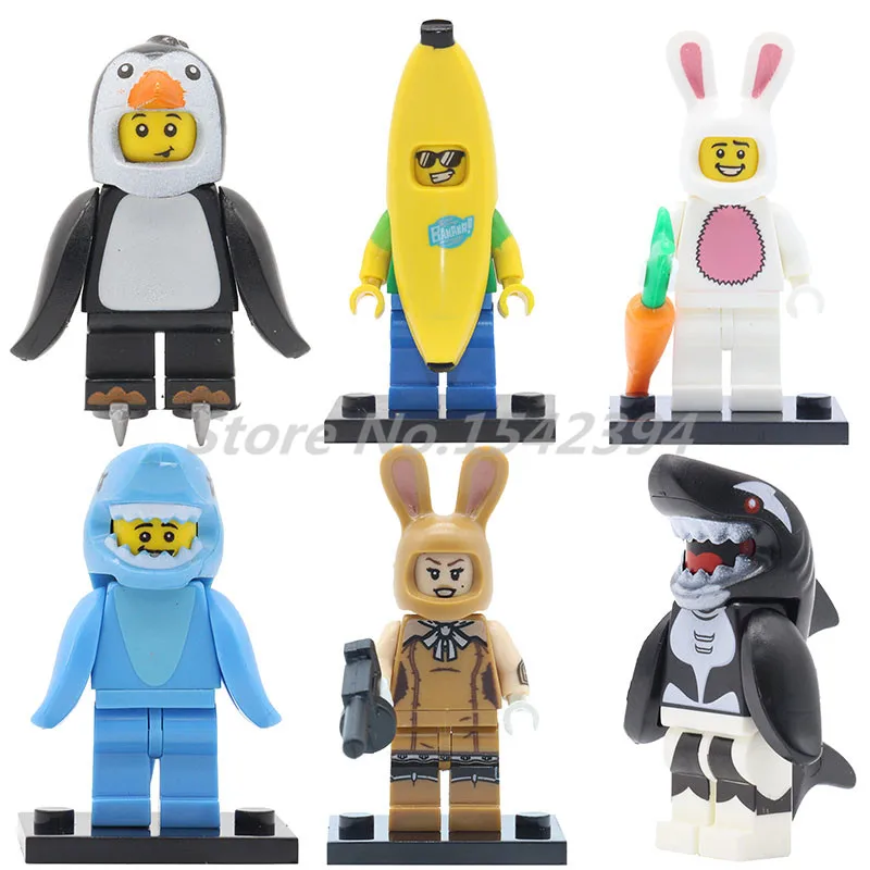 

Single Sale Orca Shark Batman Movie Building Blcoks March Harriet Penguin Boy Banana Guy Rabbit Toys For Children Model Gifts