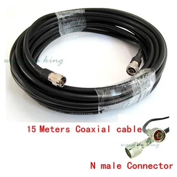 

15 Meters Black 50ohm 50-5 Ultra Low Loss Coaxial Cable for Connecting Cell Phone Signal Booster to Power Splitter or Antenna
