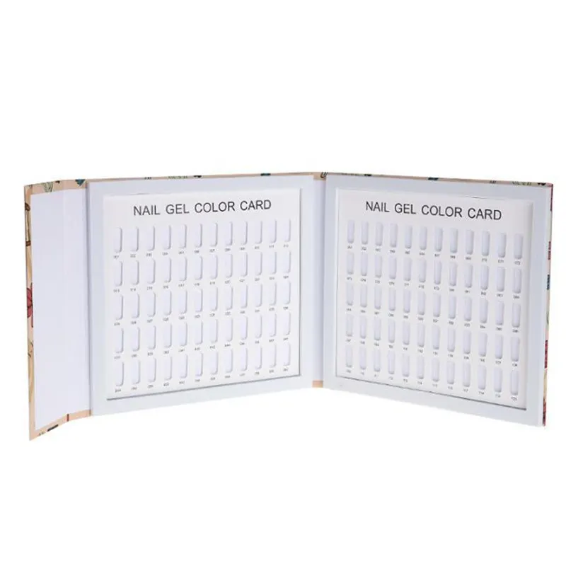 

120 Colors Nail Gel Polish Display Card Book Color Board Palette Stand with 120pcs Nail Tips Salon Show Tools