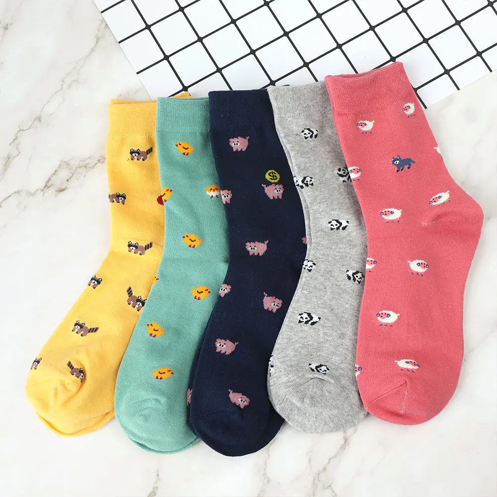 1Pair Socks Women Cute Animal Fashion Thick Warm Casual Winter Autumn Soft Cotton Floor Sleeping Females Korean Style Socks