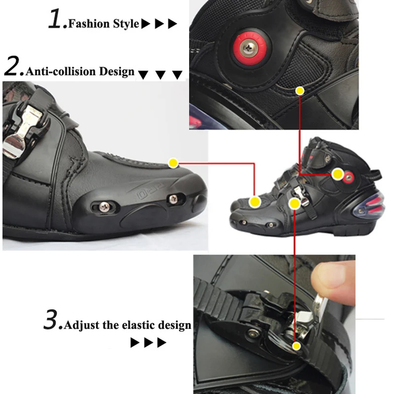 Botas de motocicleta profesional Motocross zapatos de velocidad de carreras Moto zapatos Moto Botas de montar tobillo hombres ciclismo Botas deportivas