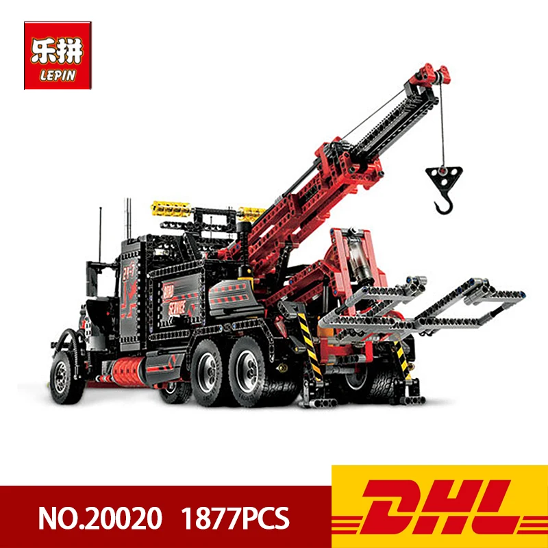 

DHL LEPIN 20020 1877pcs Technic Series The Mechanical American Style Heavy Container Trucks Building Blcoks Bricks Toys 8258