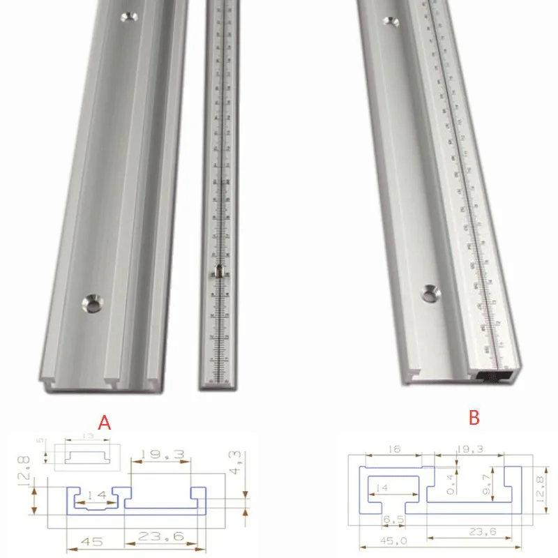 600/800 мм Стандартная Алюминиевая 45 мм Т-образная дорожка с Метрическая шкала для фрезерного станка