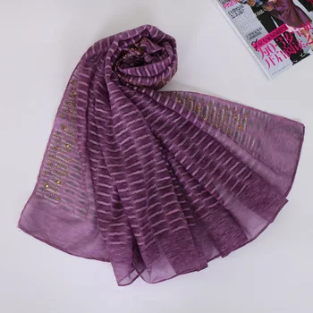 

2018 Fashion Luxury Brand Lurex Glitter Diamond Shawl Scarf High Quality Plain Nylon Yarn Wrap Stole Muslim Hijab Snood 180*75Cm