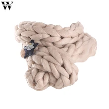 Модные шарфы 1 шт. шарф камвольная супер грубая Теплая Мягкая ручная работа массивная рука Трикотажное одеяло хлопок толстые шарфы Nov20