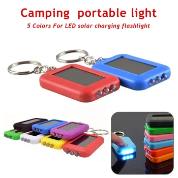 

Solar Power LED Mini Flashlight Keychain 3 LED Lights Portable Keyring Torch Light Outdoor Camping Emergency Camping Lamp