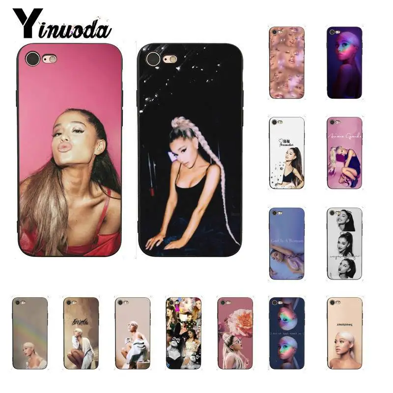 

Yinuoda Ariana Grande AG Rainbow Sweetener Black Soft Shell Phone Cover for iPhone 8 7 6 6S Plus X XS MAX 5 5S SE XR Cover