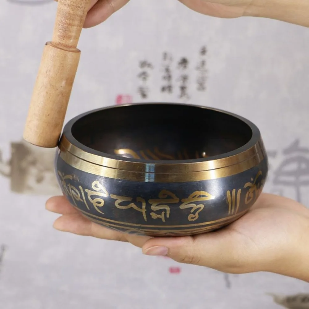

Yoga Tibetan Singing Bowl Himalayan Hand Hammered Chakra Meditation Religion Belief Buddhist supplies Home Decoration