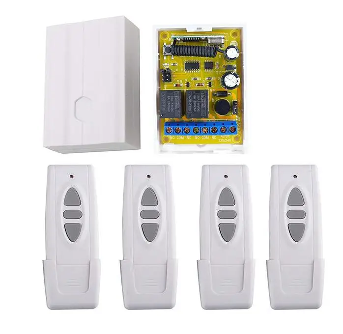

Long range AC/DC12 24V 2CH Wireless RF Remote Control Relay Switch Learn Encoding transmitter garage door gate light switches