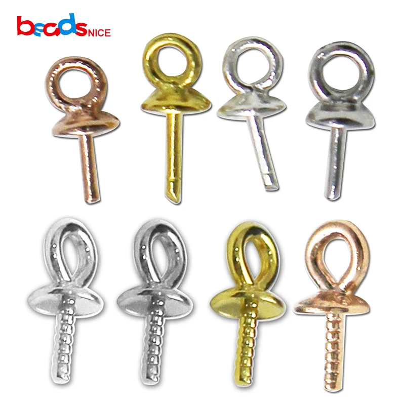 

Beadsnice 925 Sterling Silver Pendant Bails Top Cup Drilled Pin Pendant Connector Pendant Beads Cap For DIY Jewelry Making 25427