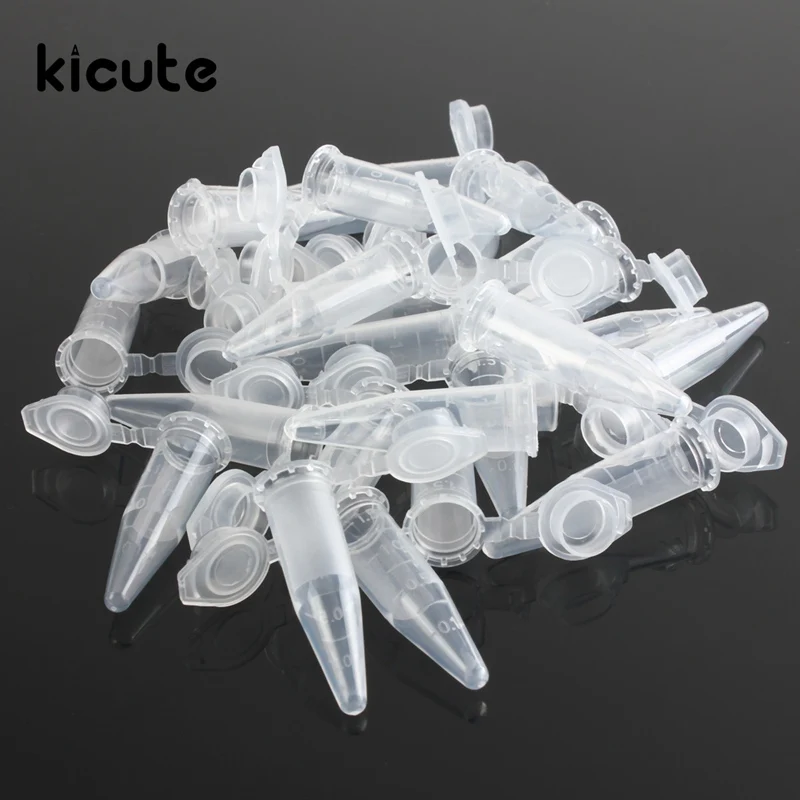 

Kicute 25PCS/pack Modern 1.5ml Lab Clear Micro Plastic Centrifuge Test Tubes Vial Snap Cap Container Laboratory Supplies