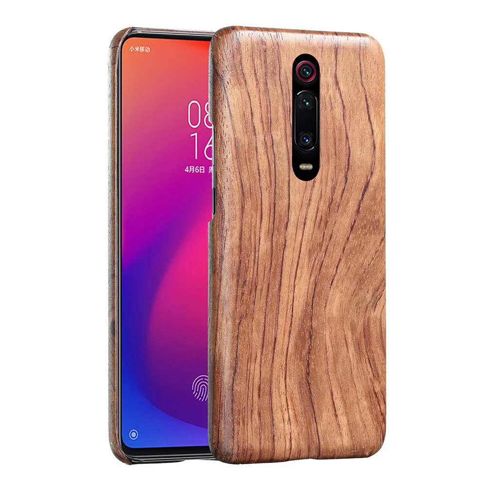 For Xiaomi 9T /9T Pro /K30/K20/ k20 Pro mi 10 Pro POCO F3 walnut Enony Bamboo Wood Rosewood MAHOGANY Wooden Back Case Cover