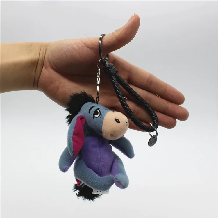 1 шт. 10 см Eeyore Ослик тигровый медведь поросенок мягкие плюшевые животные детские развивающие игрушки на цепочке для ключей - Color: donkey