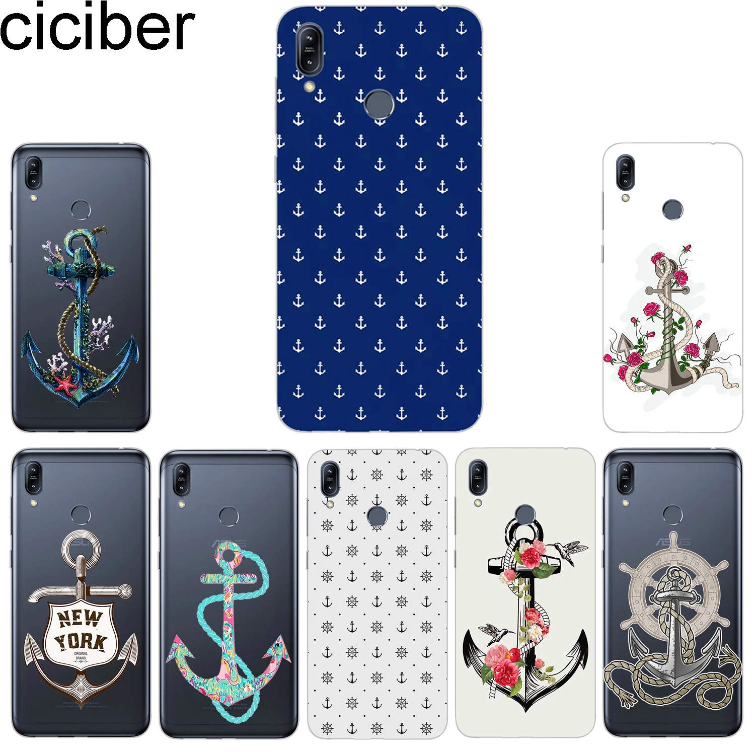 

ciciber Phone Cases For ASUS Zenfone Max Pro (M1) (M2) Case Soft Back Cover ZB601KL ZB602KL ZB631KL ZB633KL ZB555KL Ship Anchor