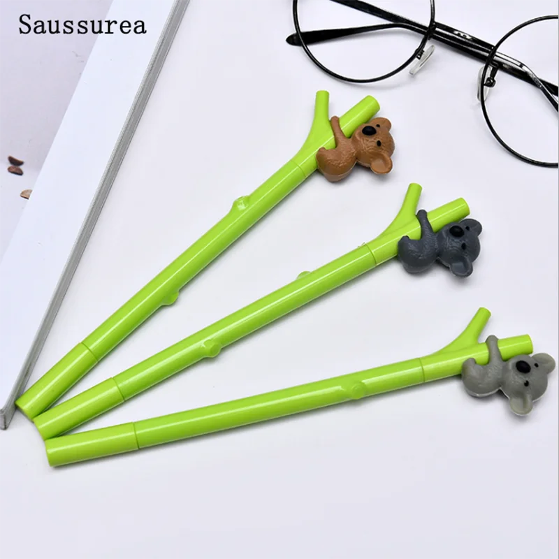 

2PCS Koala Pen Cartoon Koala Plastic Gel Pen Sloth Bamboo Creative Black Pen 0.5mm Children School Office Stationery