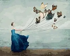 Cioioil-T192 A walk with Butterfly рисунок картина по номерам рисование на холсте для домашнего