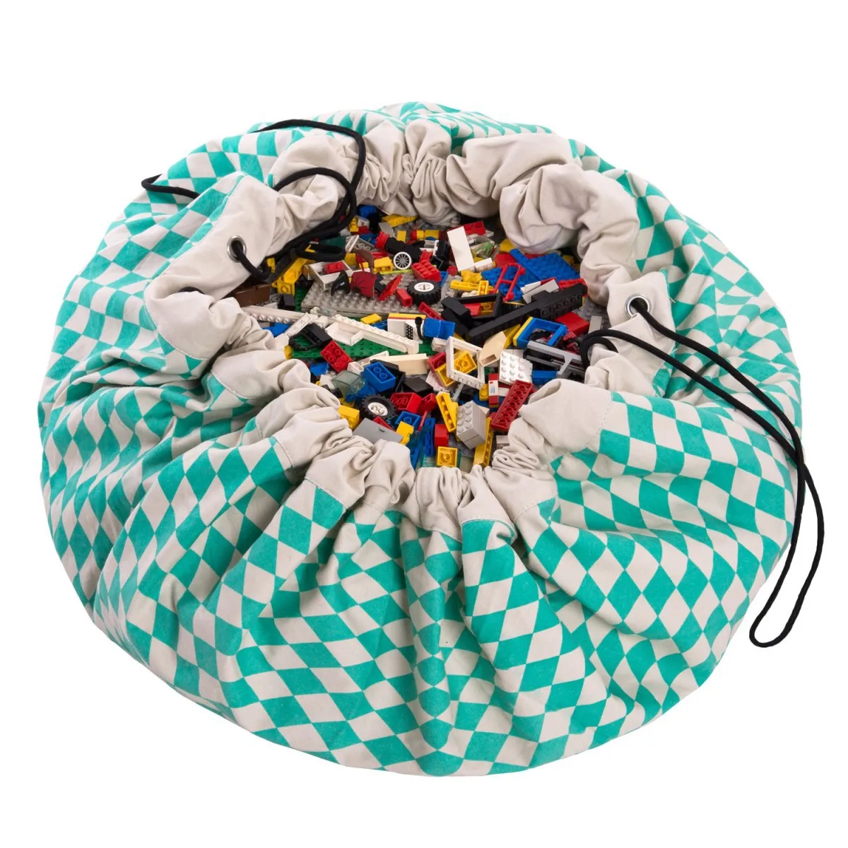 

2 IN 1 Multi-use Portable Kids Play Mat for Lego Toy Storage Bag Picnic Blanket Toys Organizer Box Practical Storage Bags