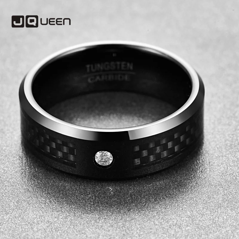 Кольцо из углеродистой стали JQUEEN гальванизированное черное косая Вольфрамовая