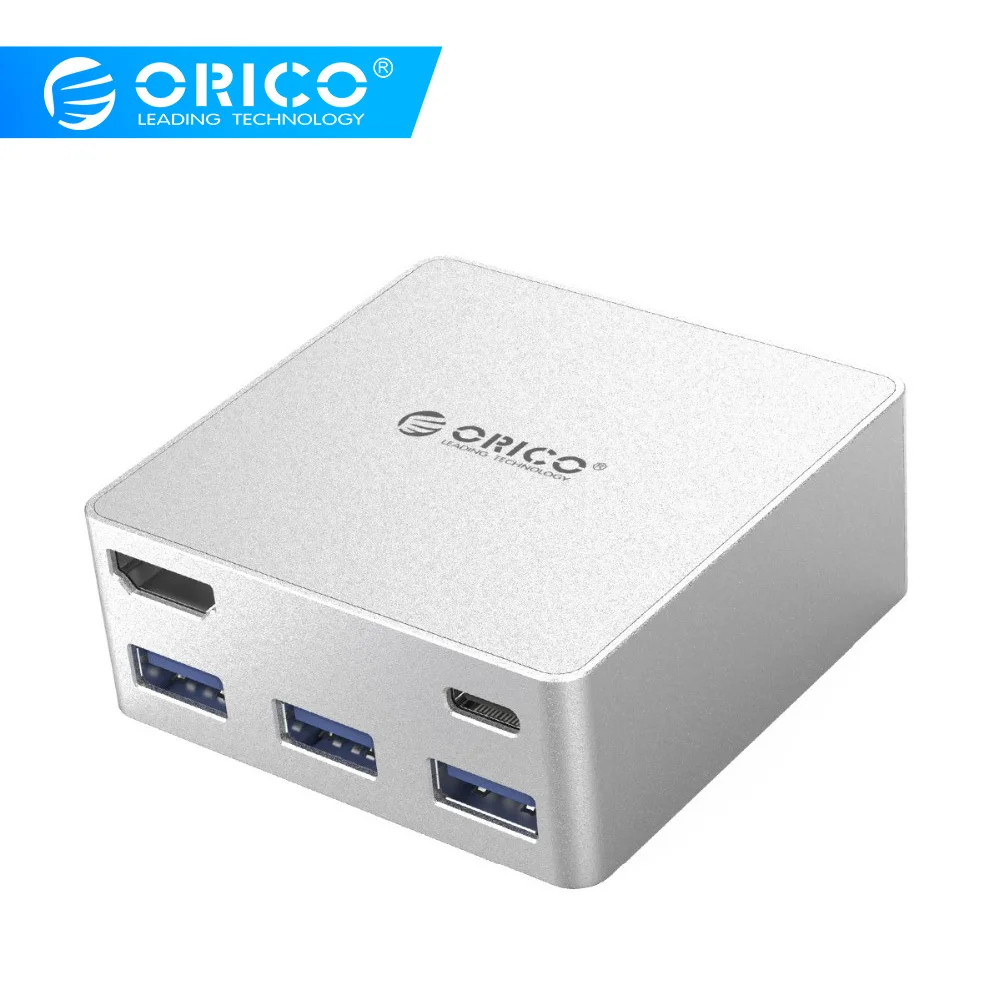 ORICO CDHU3 Тип-C концентратор USB3.0 HDMI Алюминий мини док-станция для расширения Тип usb-c Порты и разъёмы концентратор usb PD Функция для MacBook Pro-Серебристый