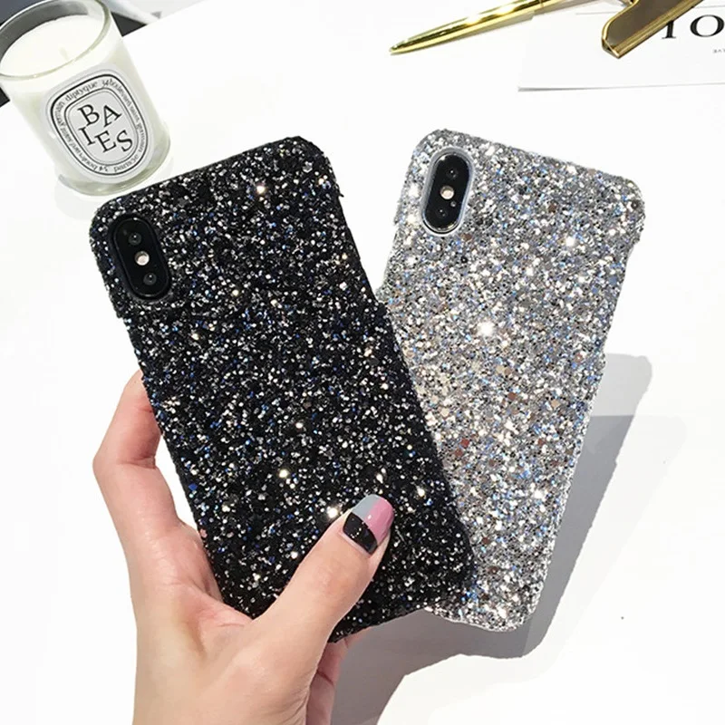 

10pcs Glitter Hard Cover For iPhone 8 Plus 7 6 6s 5 5s XS Shining Bling Case For iPhone XS Max XR X(10) Mobile Phone Cases EEMIA