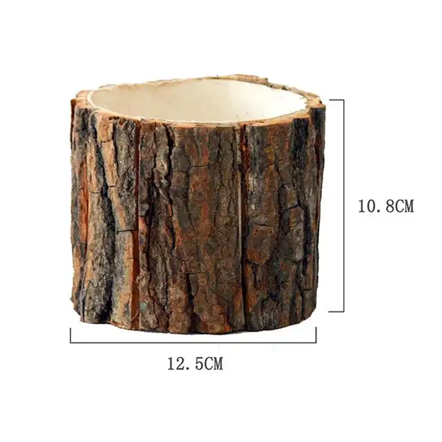 Vintage Round Table Decoration Plant Pot Style Wooden Desktop Flowerpots Fake Tree Bark Succulent Plants Container Vintage Round Table Decoration Plant Pot Style Wooden Desktop Flowerpots Fake Tree Bark Succulent Plants Container