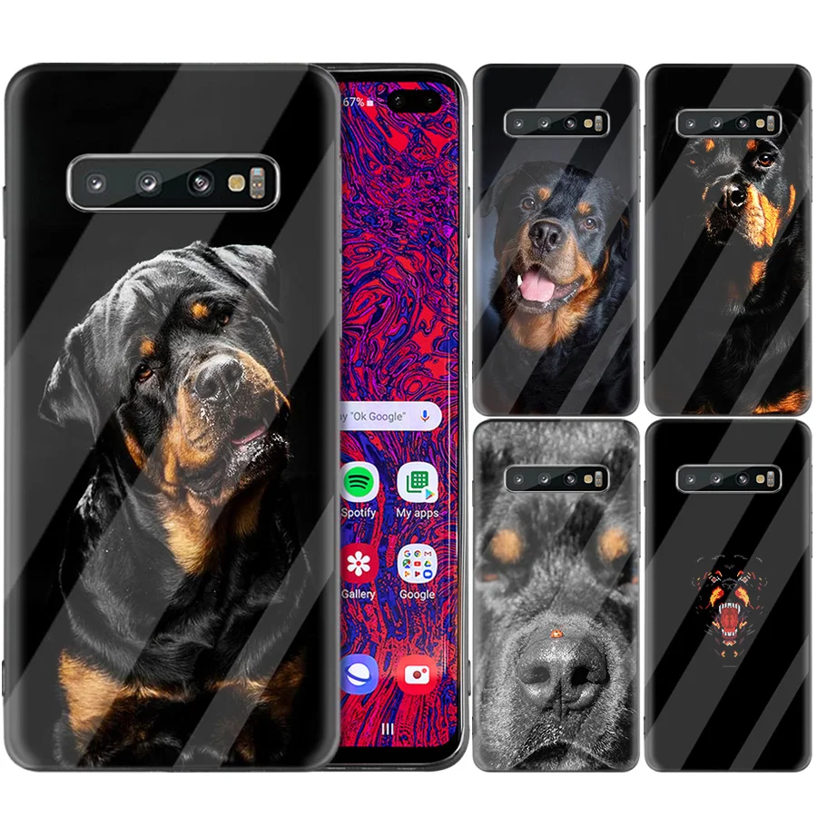 

Rottweiler Dog Pattern Case for Samsung Galaxy S10 5G S10e S9 S8 Plus Note 9 10 105G Plus A50 A30 A70 Tempered Glass Case Capa