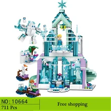 37016 Snow World Series The Elsa's Magical Ice Castle Set Building Blocks Bricks Toys legoinglys Girl friend with 41148 41166