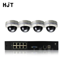 HJT H.265 5.0MP POE купол 4CH NVR система комплект видеонаблюдения Conjunto De Vigilancia де segurança De видео Prova де Intemperies сделать ИК Indoo