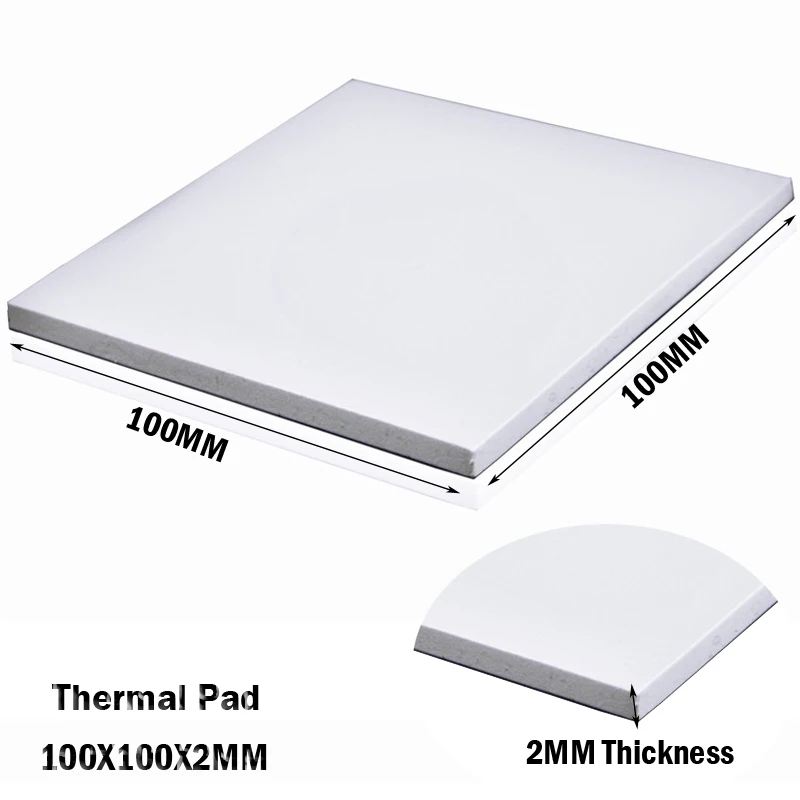 

gray 100x100x2mm/pcs Thermal Conductive Pads Heatsink Chip Compound Pad