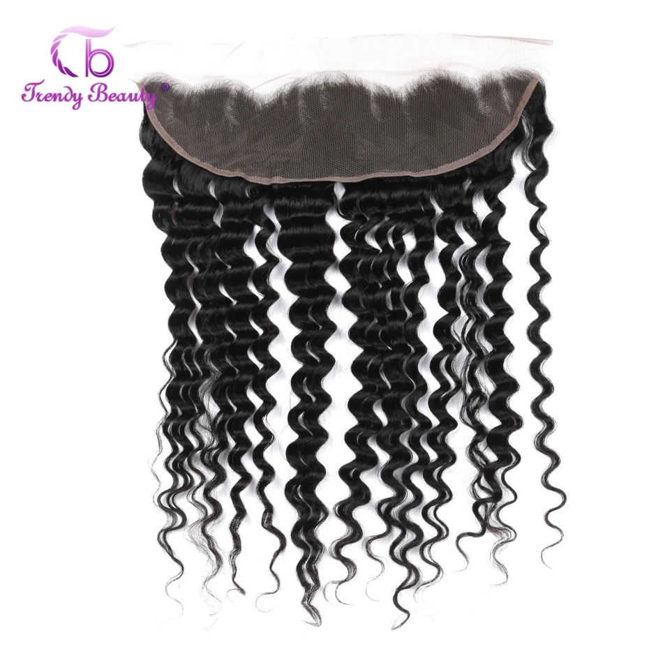 Brazilian Deep Wave Hair 4 PCS and 1PCS Ear To Ear Lace Frontal 100% Human Hair Extensions Color#1B Non-Remy Trendy Beauty 5PCS Brazilian Deep Wave Hair 4 PCS and 1PCS Ear To Ear Lace Frontal 100% Human Hair Extensions Color#1B Non-Remy Trendy Beauty 5PCS