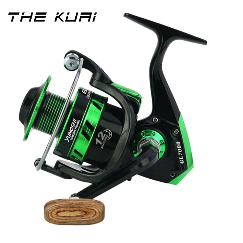 

THEKUAI Full Metal Spinning Reel 5.5:1 10BB Casting Reels 8kg/17Lb Fishing Reels Fly Wheel Bearing Roller GL1000-7000 PF5
