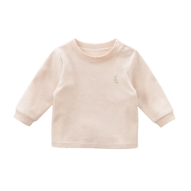 DB6313 dave bella/Осенняя футболка высокого качества для новорожденных; детская повседневная футболка; эксклюзивное нижнее белье для малышей; топы - Цвет: light yellow